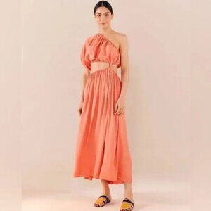 Farm Rio One Shoulder Cutout Maxi Dress - M